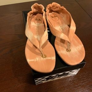 Delman Pink/White Tye Die Sandals